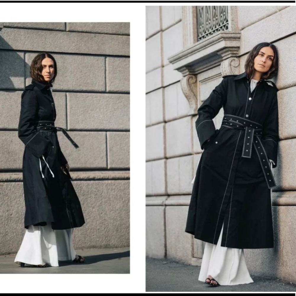NWT! H&M Studio Collection Trench Coat Bloggers’ favorite Contrasting Stitch